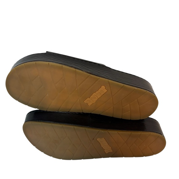 Born sharr platform sandals black leather thong cork footbed women’s size 8M - Picture 6 of 6